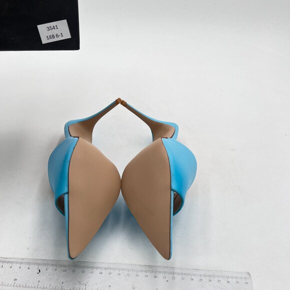 FOWT Blue Pointed Toe Mules Slide Sandals Stylish Thin High Heel Elegant Shoes - Picture 6 of 7